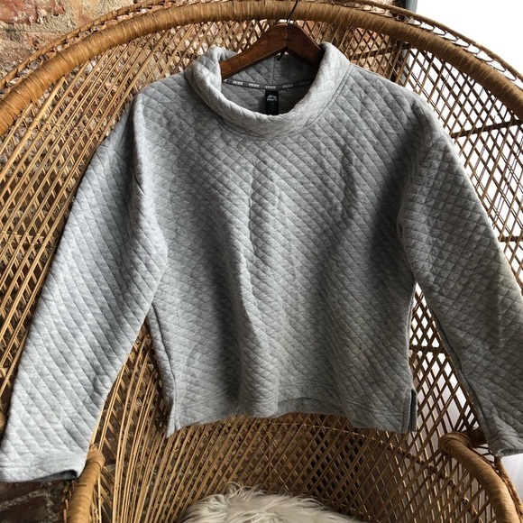 RBX Lounge Cowl Neck Quilted Sweatshirt Top - Picture 1 of 4